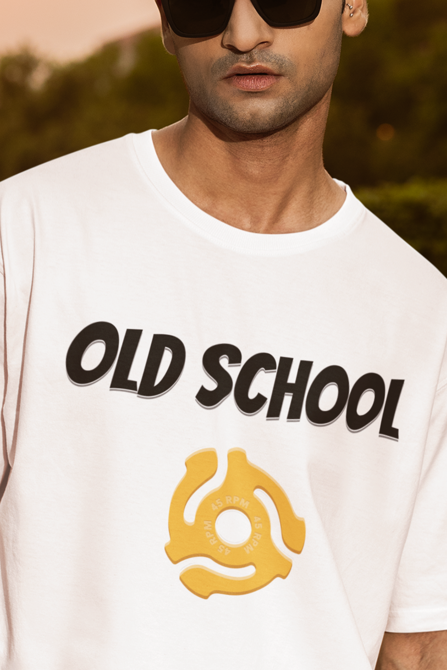 Old School | 45 RPM | Retro Record Adapter Funny Tee